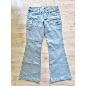 Pacsun Low Rise Cargo Ribbed Denim Flare Pants |‎ Light Blue Size 27